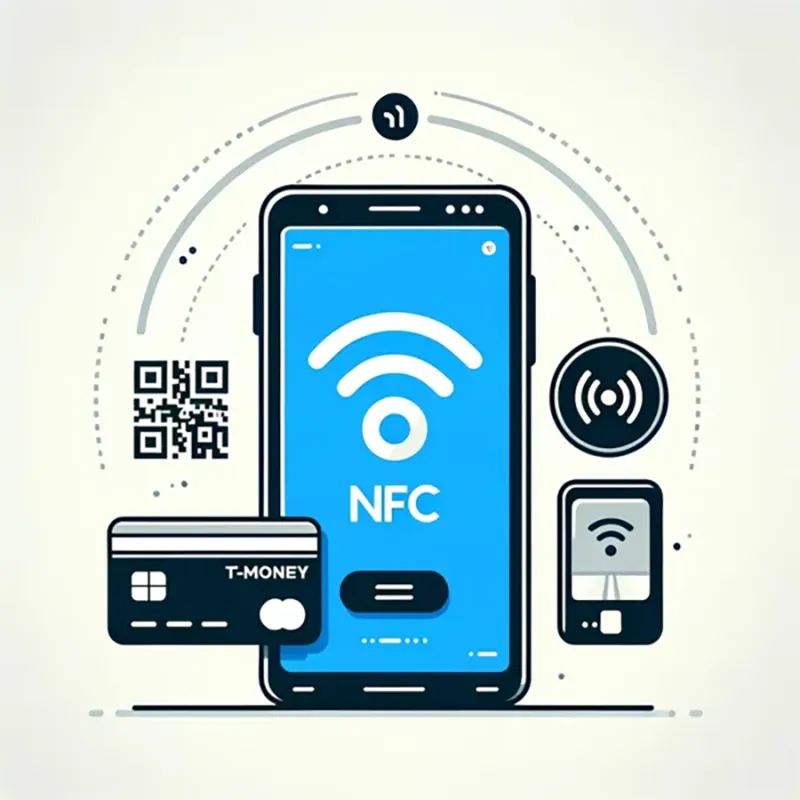 스마트폰 화면에 NFC 결제 아이콘이 표시된 이미지로 스마트 결제 방식을 보여준다