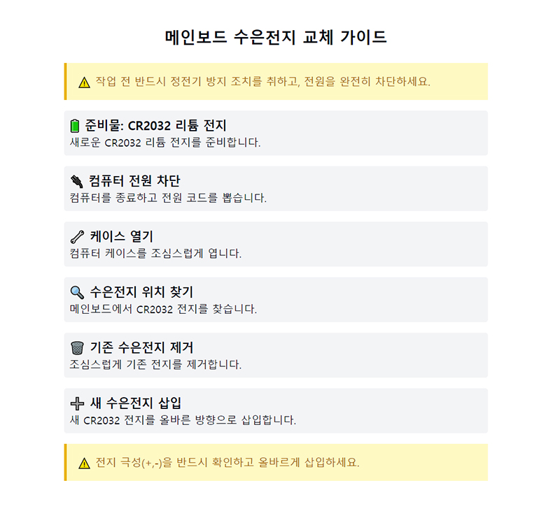 교체 단계별 가이드