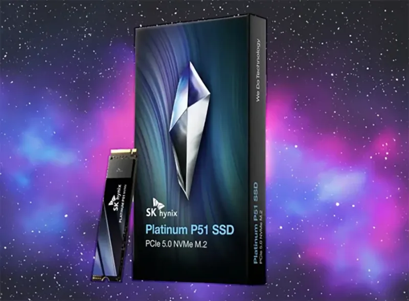 SK하이닉스 Platinum P51 PCIe 5.0 SSD 박스와 모듈을 보여주는 대표 이미지