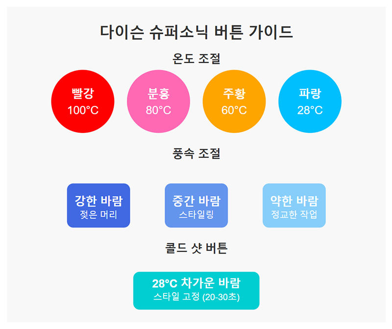 다이슨 슈퍼소닉 버튼 가이드