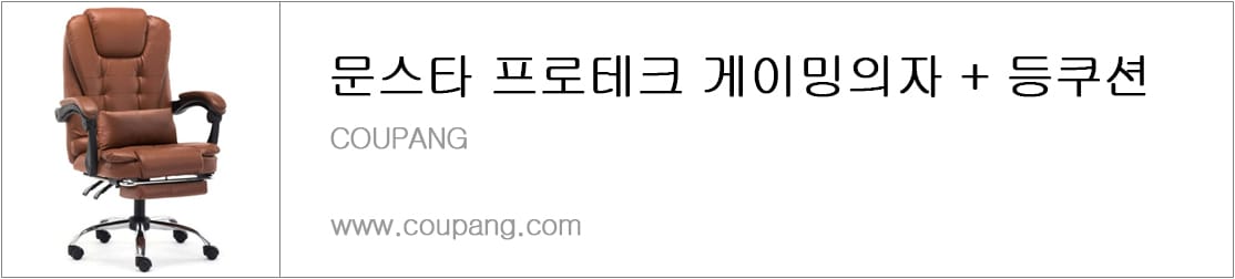 문스타 프로테크 게이밍의자 + 등쿠션