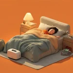 온수매트 옆에 따뜻한 조명 아래에서 이불을 덮고 잠든 인물이 있는 침실 모습으로 온수매트의 포근한 난방 원리를 시각적으로 보여주는 대표 이미지